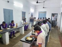 Officials from NIRD inspecting the quality of food and hostel facilities avaialble at Nihar Skill Education, Kadapa on March 18, 2023. Nihar Skill Education
